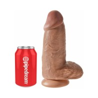 Pipedream King Cock Chubby 9 in. Dildo with Balls Tan