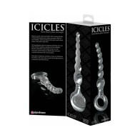 Masajeador de Cristal con Perlas Pipedream Icicles No. 67 Transparente - Placer Elegante