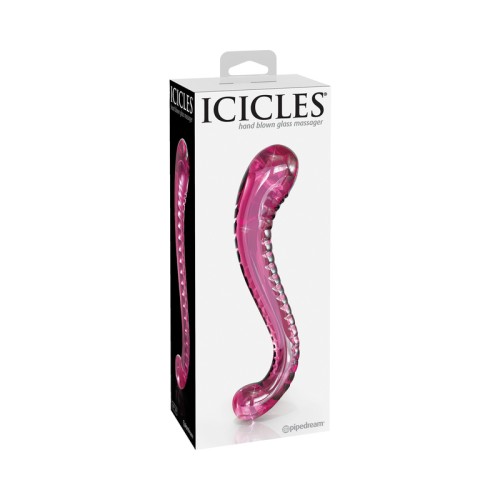 Pipedream Icicles No. 69 Dildo de Cristal Doble Curvo Rosa