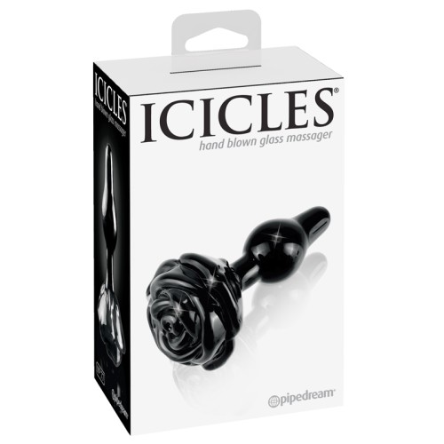 Pipedream Icicles No. 77 Glass Anal Plug Rose Base - Elegant Pleasure