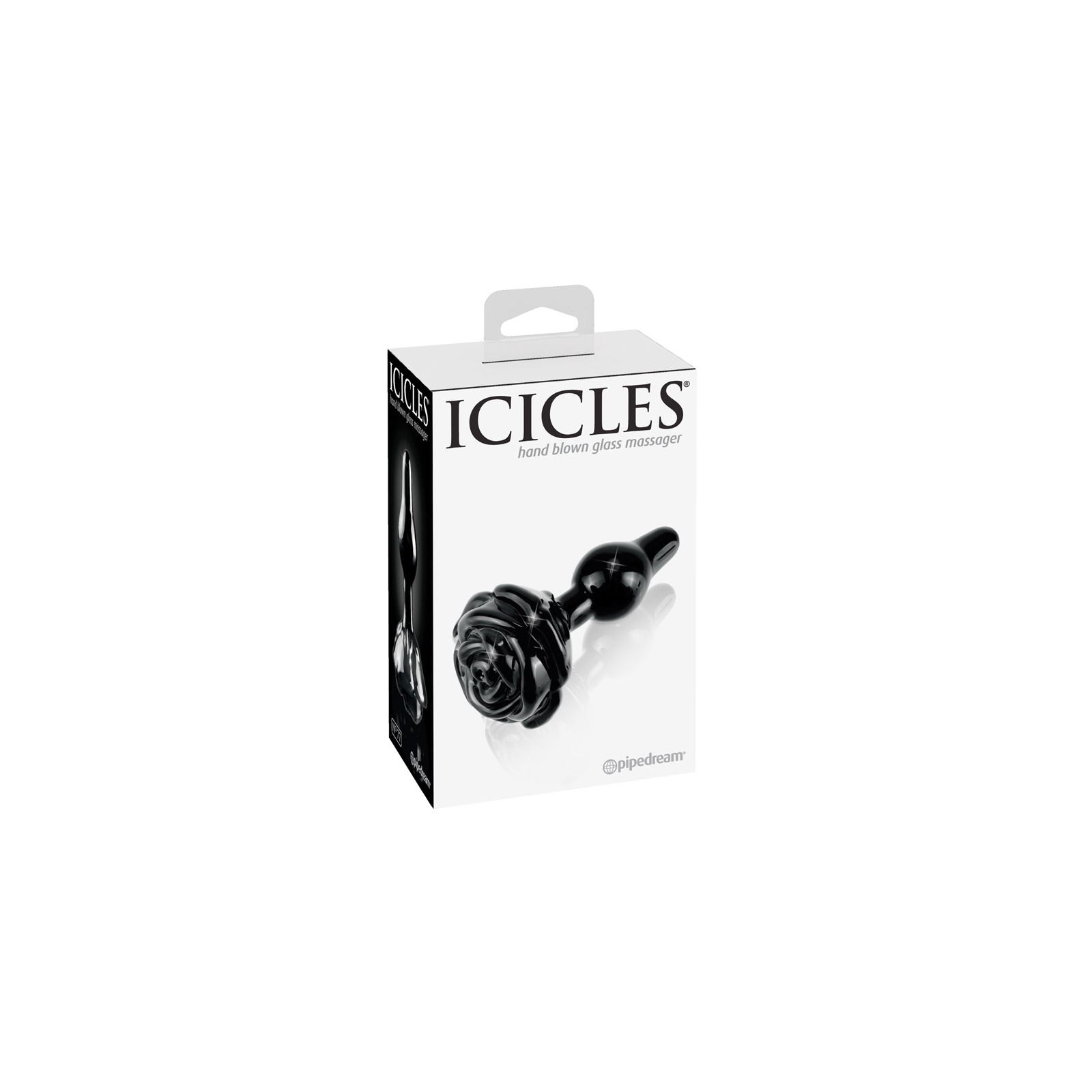 Pipedream Icicles No. 77 Glass Anal Plug Rose Base - Elegant Pleasure