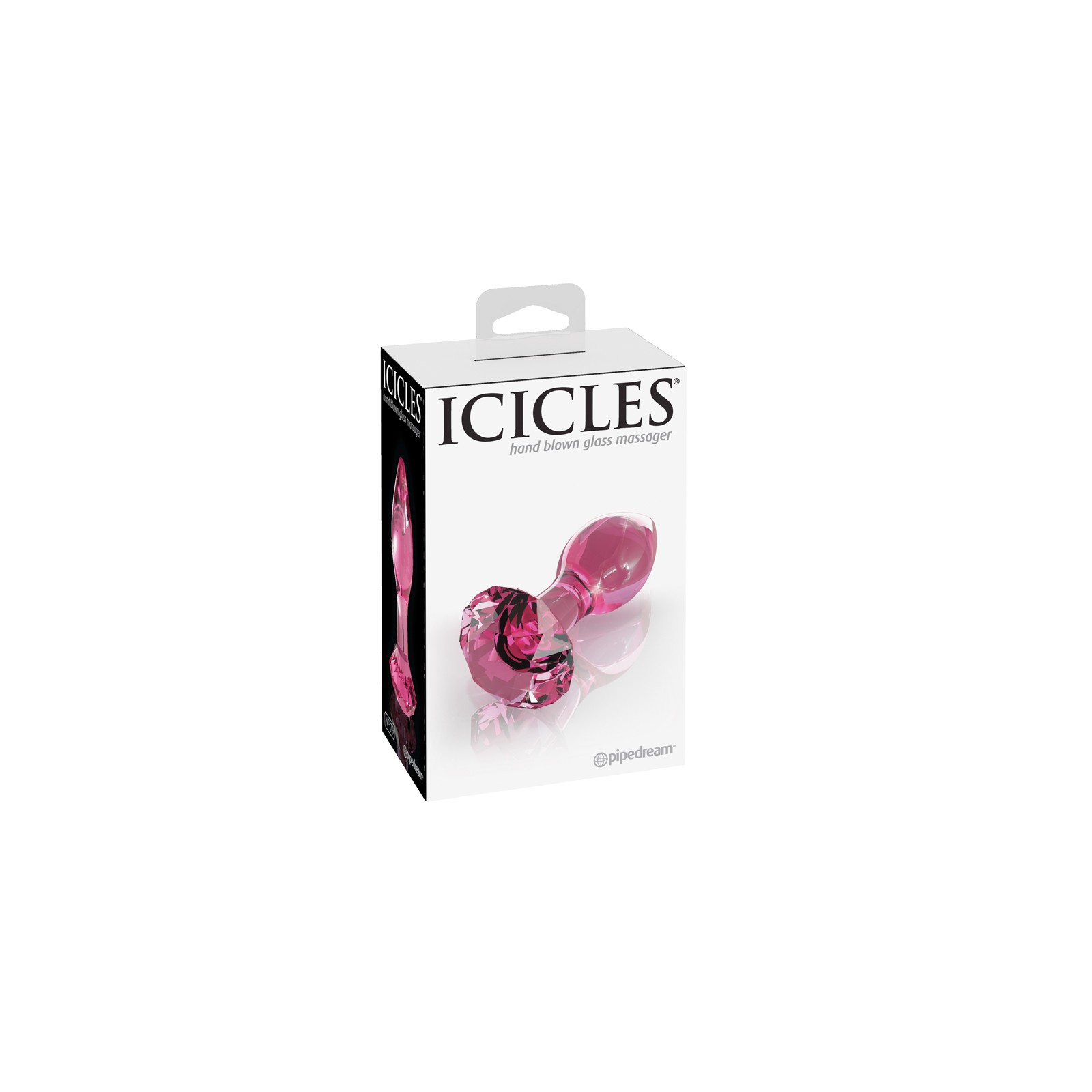 Plug Anal de Cristal Pipedream Icicles No. 79 con Base Facetada Rosa