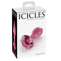 Plug Anal de Cristal Pipedream Icicles No. 79 con Base Facetada Rosa