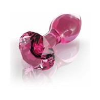 Plug Anal de Cristal Pipedream Icicles No. 79 con Base Facetada Rosa