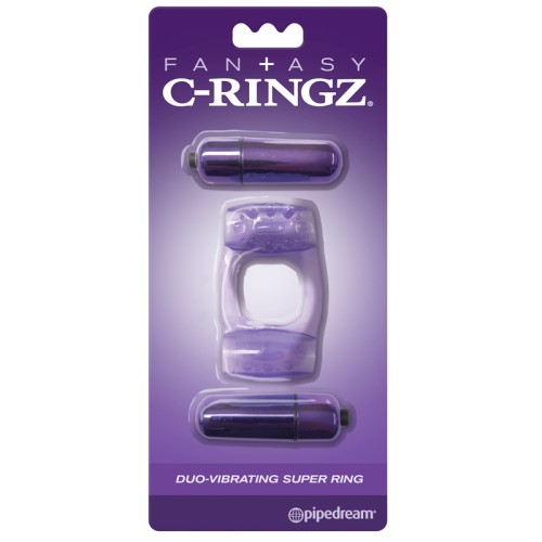 Anillo Vibrador Doble Pipedream Fantasy C-Ringz - Púrpura