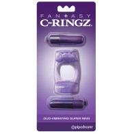 Pipedream Fantasy Duo-Vibrating C-Ringz Ring - Purple