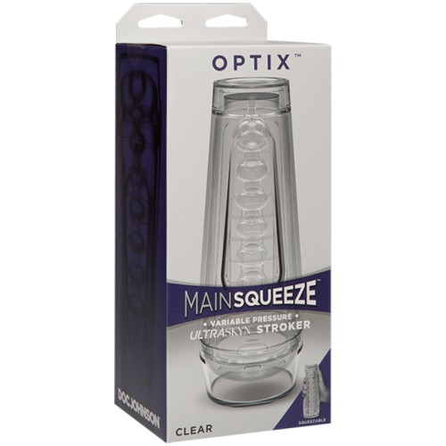 Masturbador Main Squeeze Optix Claro para Sesiones Solares Emocionantes