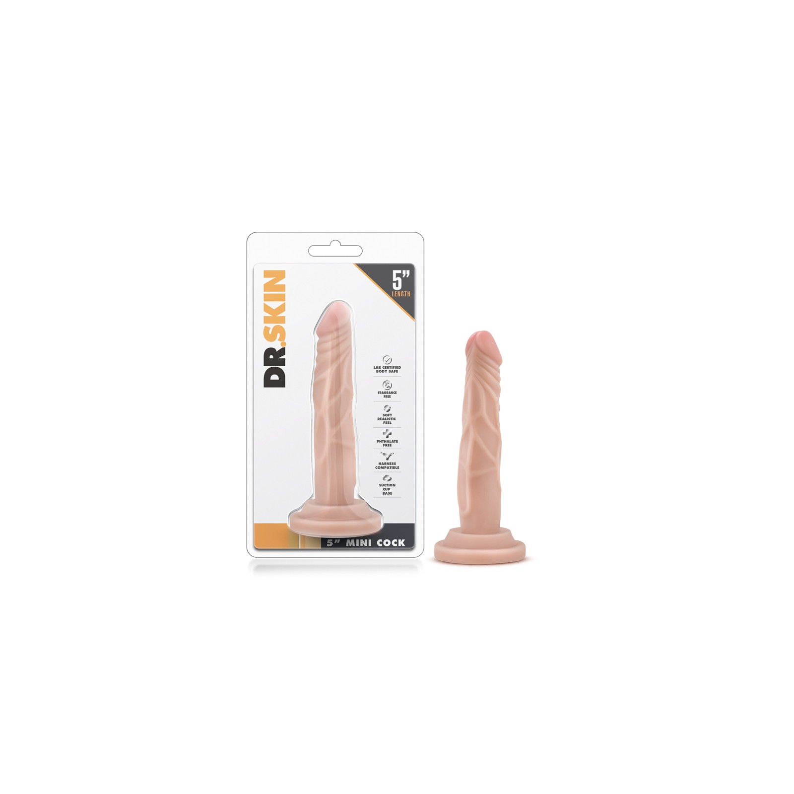 Dildo Realista Mini de 5 in. Beige de Dr. Skin