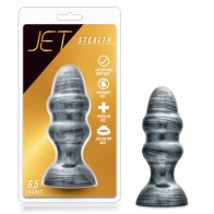 Plug Anal Jet Stealth de 6.5 in. - Carbono Metálico Negro