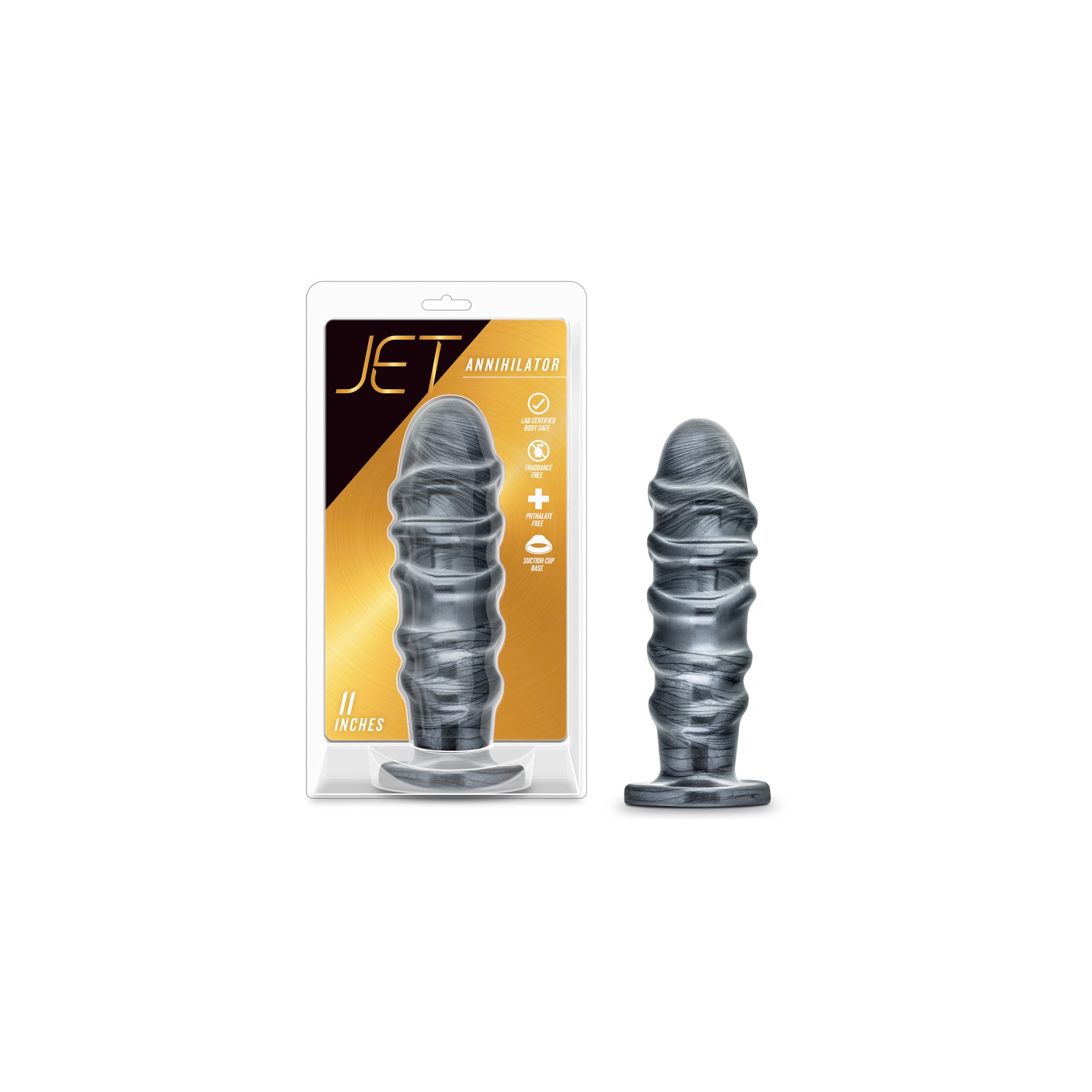 Jet Annihilator 11 inch Anal Plug - Carbon Black