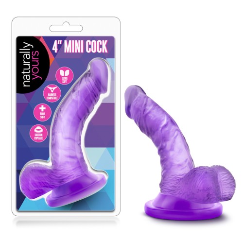 Naturally Yours Mini Cock 4 in Realistic Dildo Purple