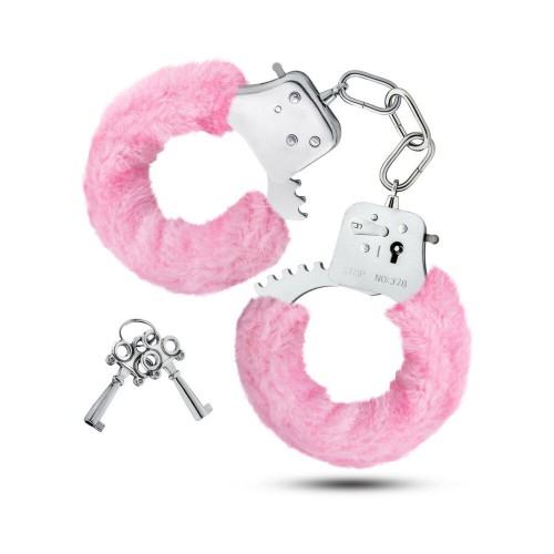 Adjustable Faux Fur Cuffs Pink