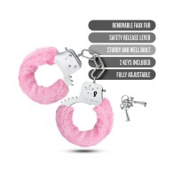 Adjustable Faux Fur Cuffs Pink