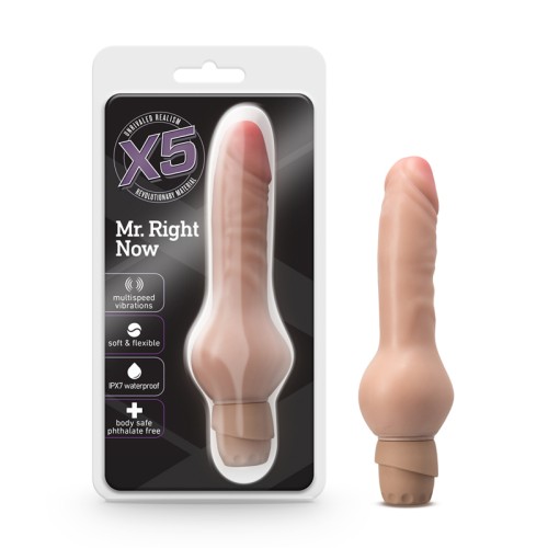 X5 Mr. Right Now Dildo Realista Vibrante 7" Beige