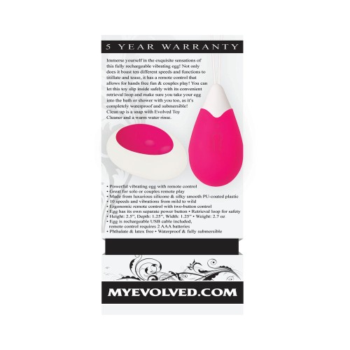 Evolved Vibrador Huevo Control Remoto - 10 Velocidades