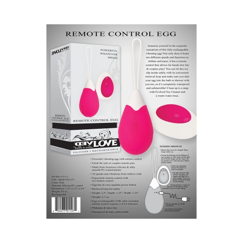 Evolved Remote-Controlled Egg Vibrator - 10 Speeds