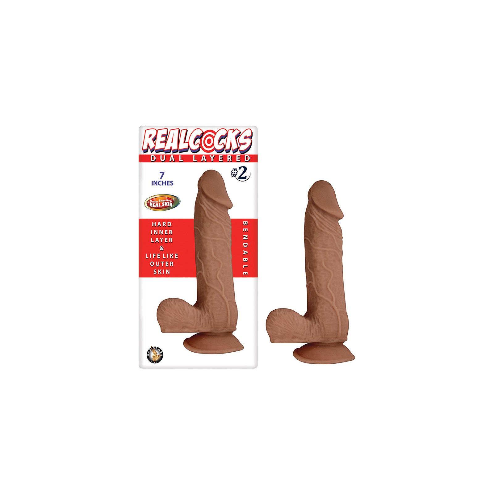 Dildo Realcocks De Capa Dual #2 7in Marrón