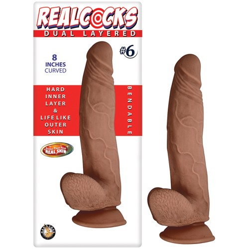 Dildo Curvado de Doble Capa Realcocks de 8 Pulgadas