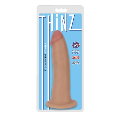 Dildo Slim Curve Toys Thinz de 7 in. con Ventosa Beige