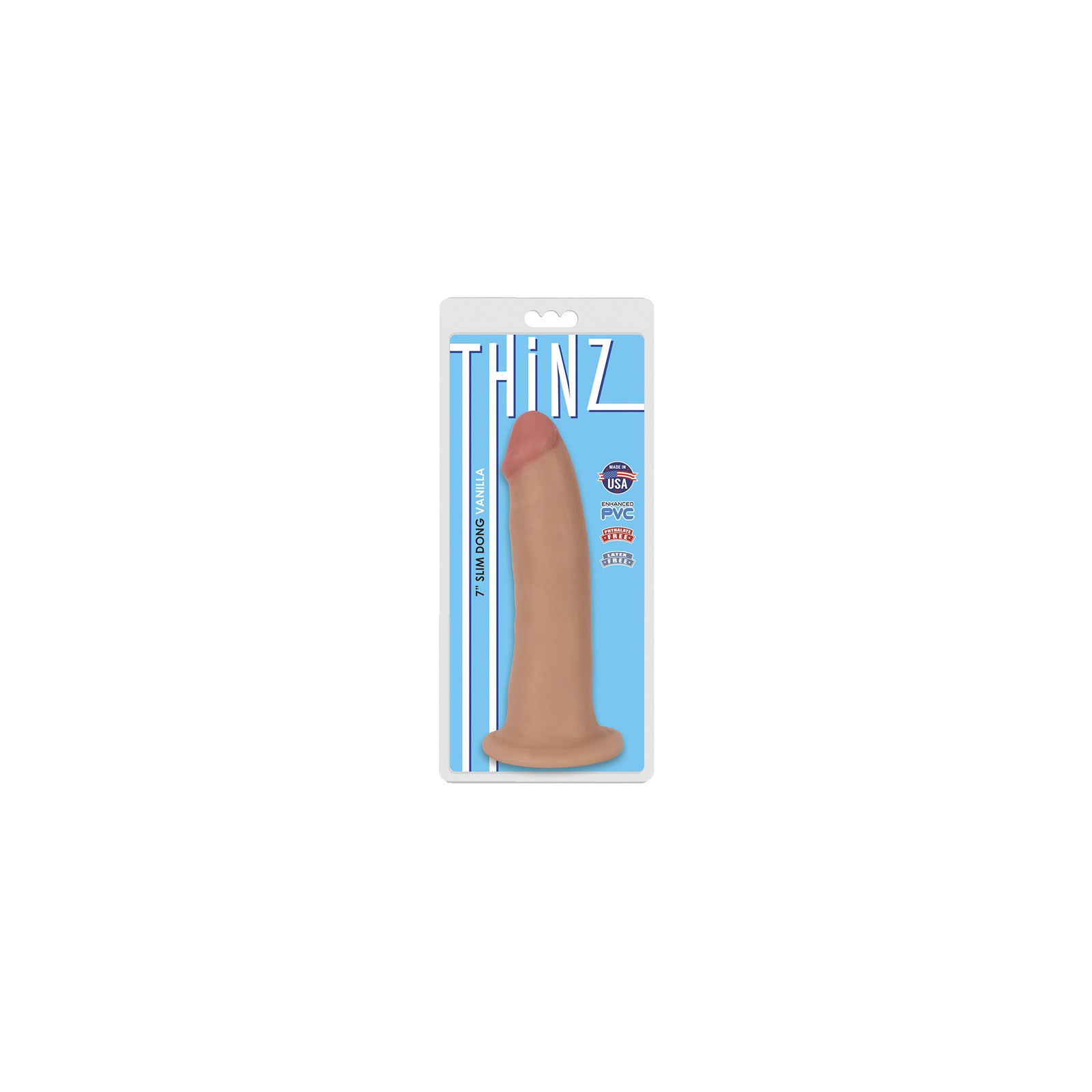 Dildo Slim Curve Toys Thinz de 7 in. con Ventosa Beige