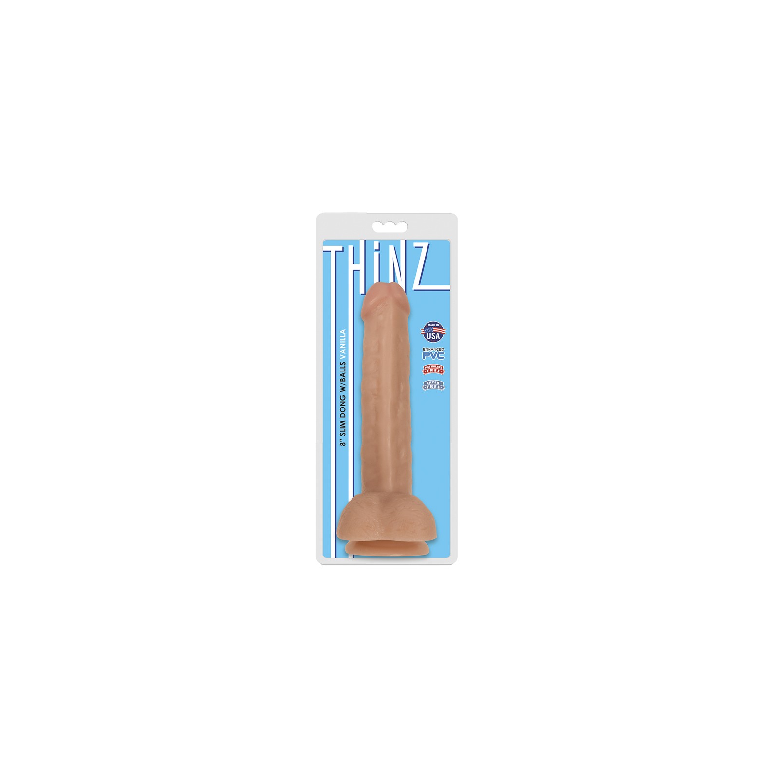 Dildo Delgado Curve Toys Thinz con Bolas y Ventosa