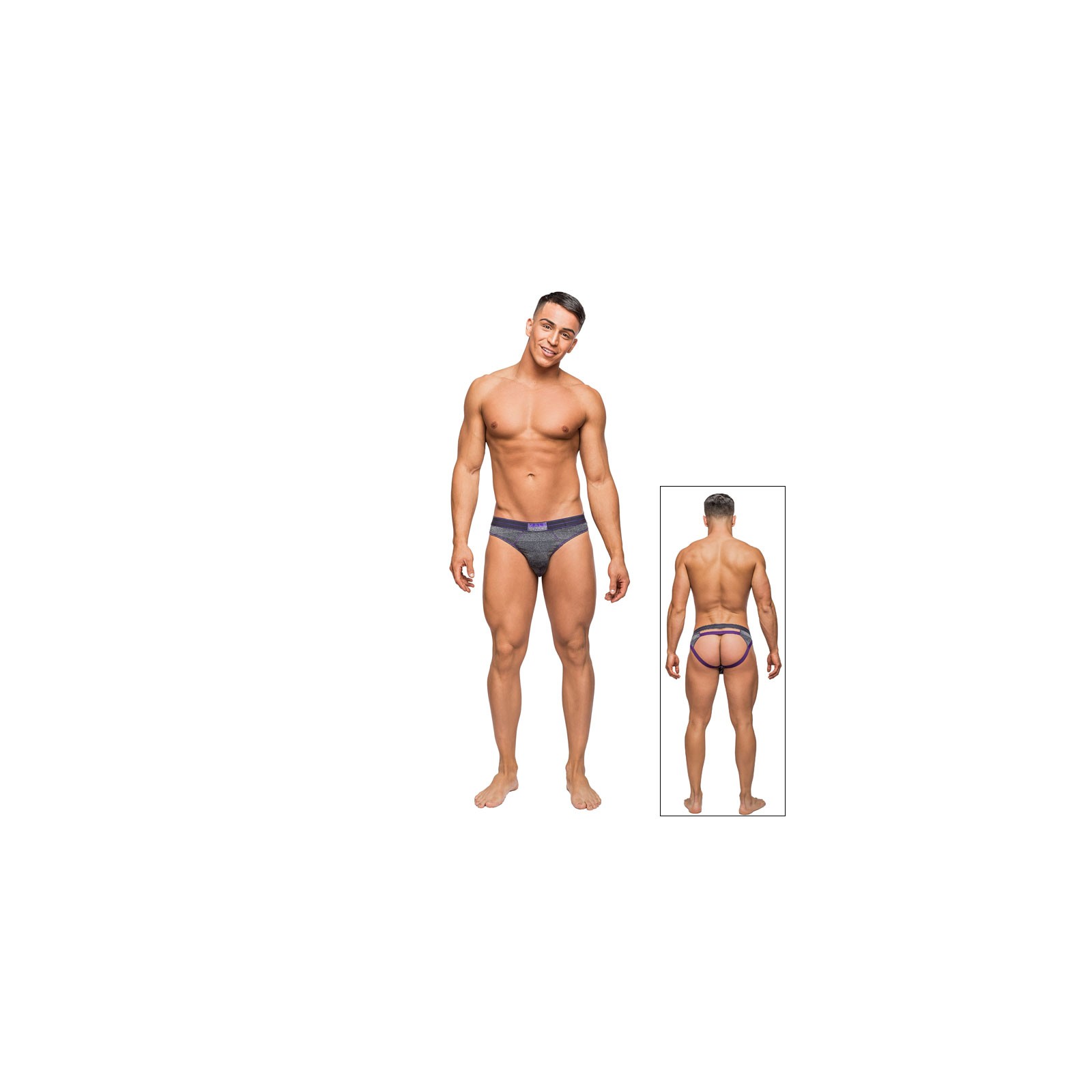 Male Power Heather Haze Cutout Thong