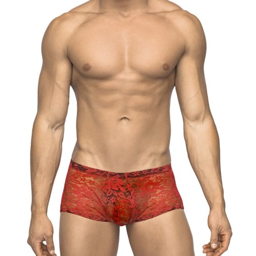 Male Power Stretch Lace Mini Short - Ultimate Comfort