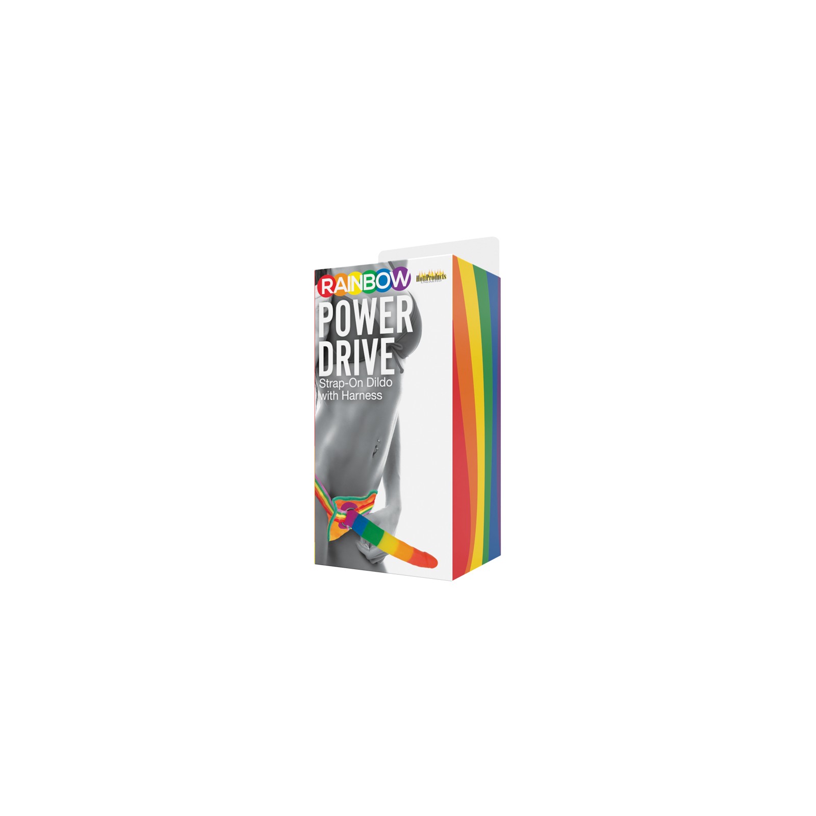 Rainbow Power Drive Strap-On Dildo with Harness