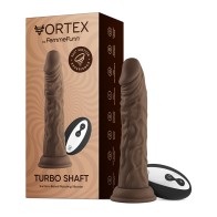 Dildo Vibrador Rotatorio FemmeFunn Vortex Turbo Shaft 2.0 de 8 in. Marrón