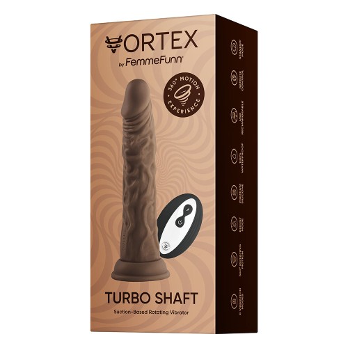 Dildo Vibrador Rotatorio FemmeFunn Vortex Turbo Shaft 2.0 de 8 in. Marrón