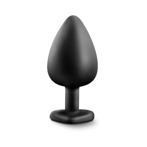 Plug Anal Temptasia Bling con base de gemas corazón grande negro