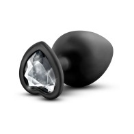 Plug Anal Temptasia Bling con base de gemas corazón grande negro