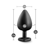 Plug Anal Temptasia Bling con base de gemas corazón grande negro