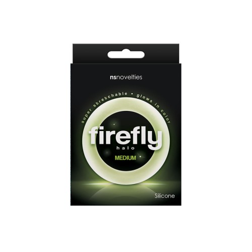 Firefly Halo Medium Clear Cock Ring - Glow-In-The-Dark Fun