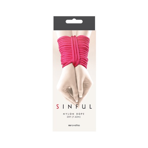 Sinful Nylon Rope 25 ft Pink