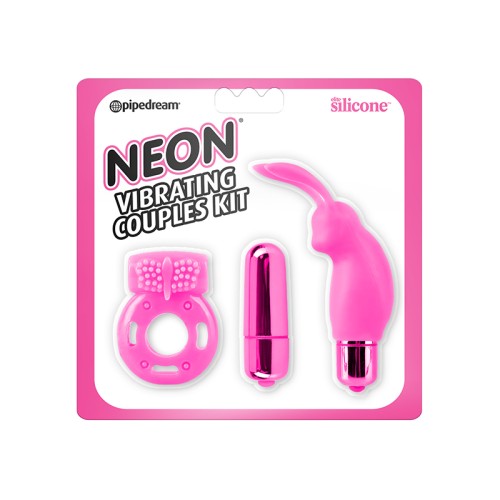 Pipedream Neon 3-Piece Couples Vibrating Kit in Pink