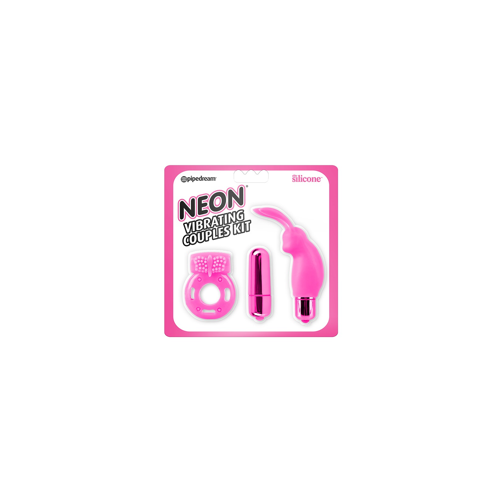 Pipedream Neon 3-Piece Couples Vibrating Kit in Pink