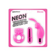 Pipedream Neon 3-Piece Couples Vibrating Kit in Pink