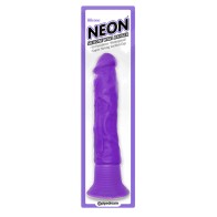 Pipedream Neon Vibrating Dildo with Suction Cup Purple