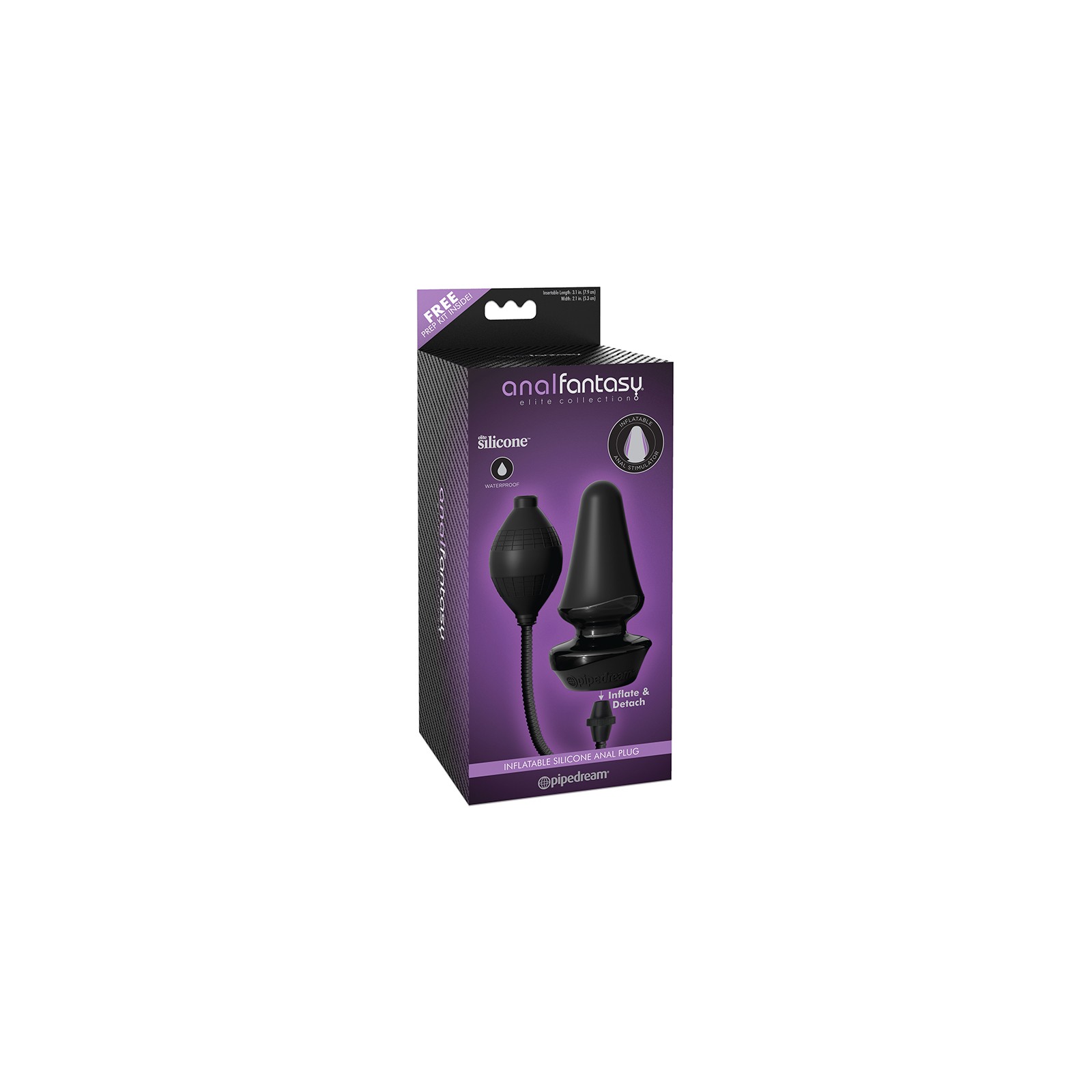 Pipedream Inflatable Silicone Anal Plug Black