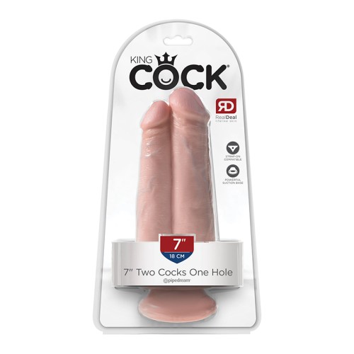 Pipedream King Cock 7 Inch Dual Dildo with Suction Cup