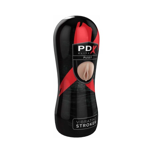 PDX Elite Vibrating Stroker Pussy Beige/Black