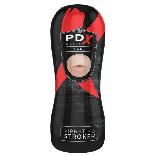 Stroker Vibrante PDX Elite Oral Beige/Negro