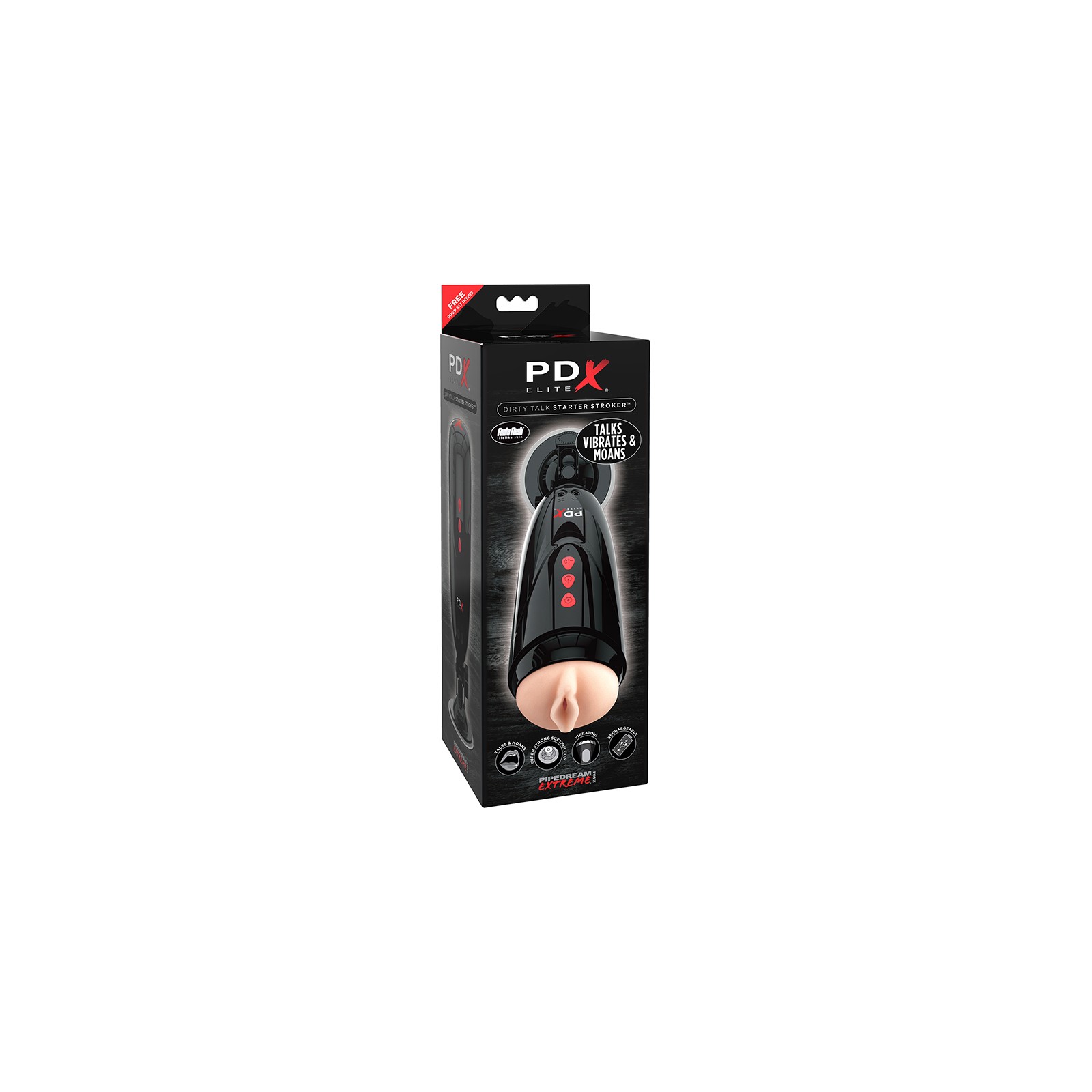 PDX Elite Dirty Talk Vibrating Stroker for Ultimate Pleasure