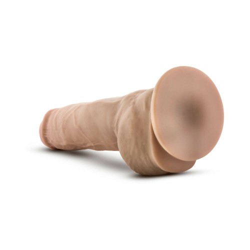 Dildo Au Naturel Big Boy 10 in. Densidad Dual Poseable con Testículos Beige