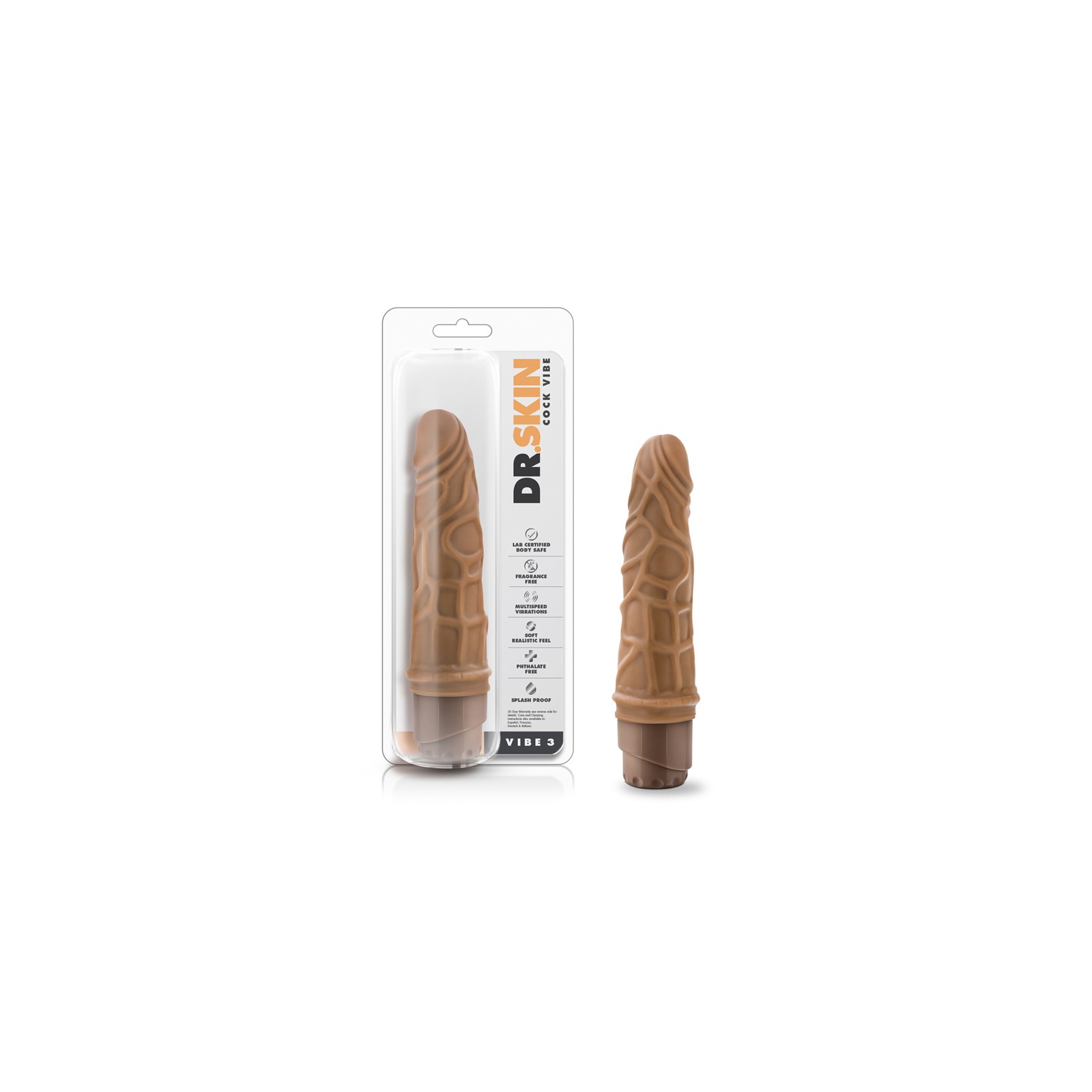 Dr. Skin Vibe 3 Dildo Realista - 7.25 in. Vibrador Tan