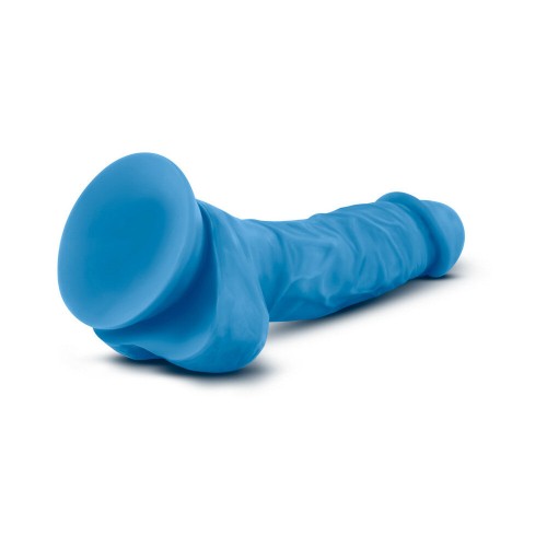 Neo 7.5 in. Dual Density Dildo Neon Blue - Realistic & Harness Compatible