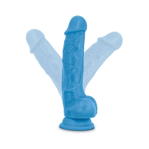 Neo 7.5 in. Dual Density Dildo Neon Blue - Realistic & Harness Compatible