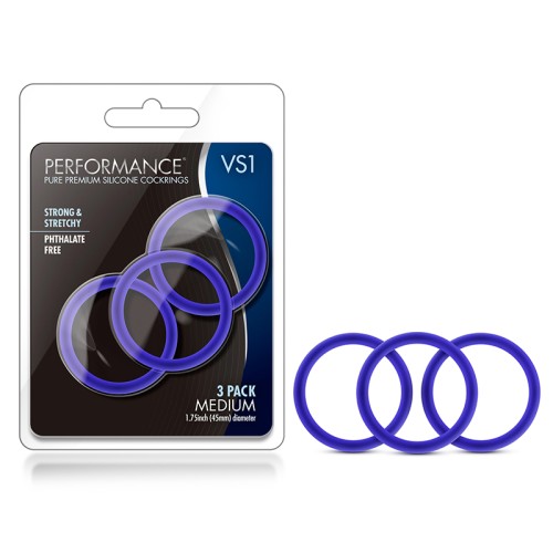 Pack de 3 Cockrings de Silicona Premium VS1 Performance