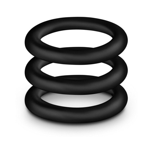 Pack de 3 Cockrings de Silicona Premium VS2 Performance Pequeños Negros - Aumenta tu Resistencia